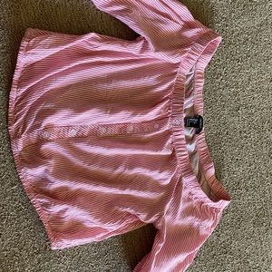 Striped off the shoulder red and white top